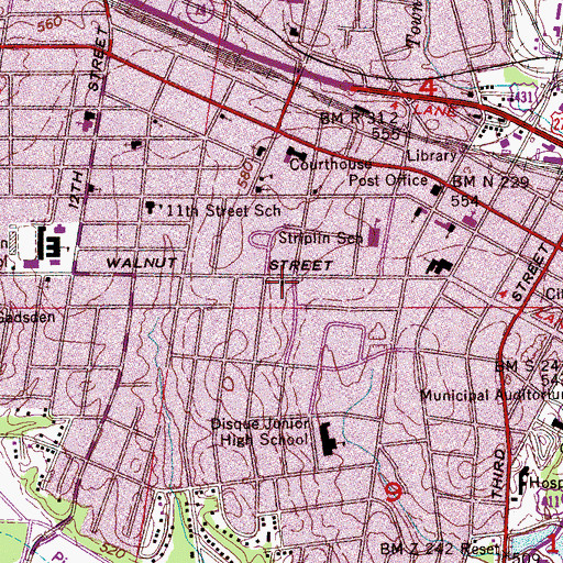 Topographic Map of Christian Science Society Church, AL