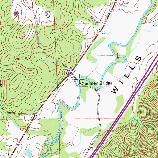 Topographic Map of Chumley Mill, AL