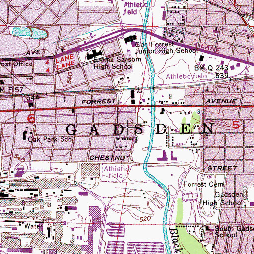 Topographic Map of Church of God in Christ, AL