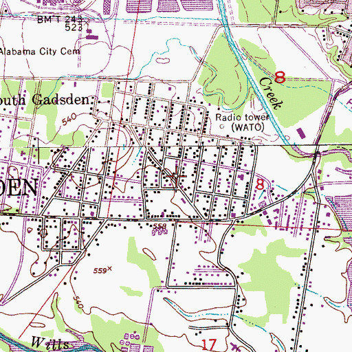 Topographic Map of Church of God of Prophecy, AL