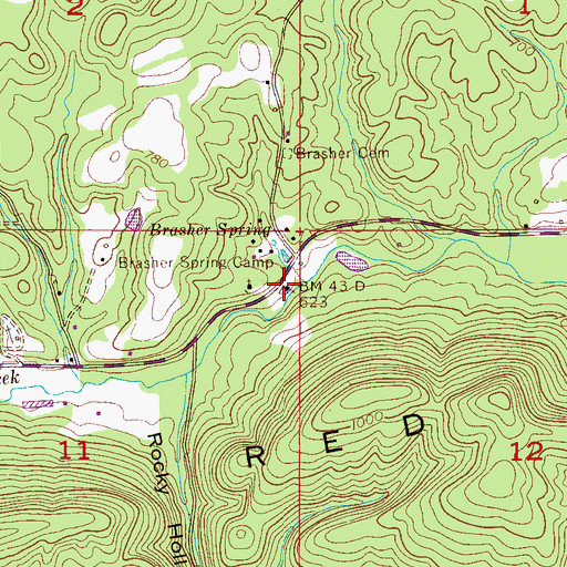 Topographic Map of Clear Creek Church, AL