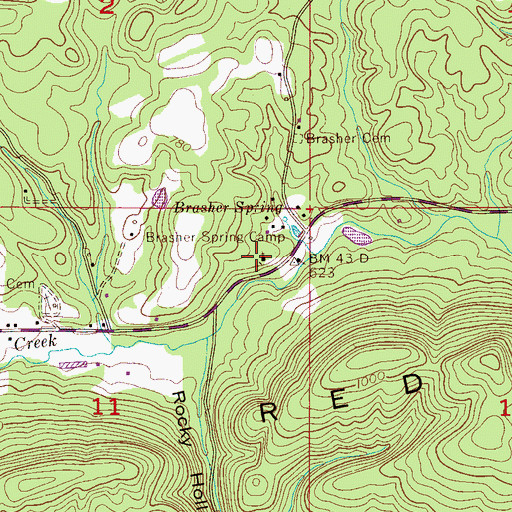 Topographic Map of Clear Creek Methodist Church, AL