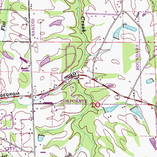 Topographic Map of Cobbs Mill (historical), AL