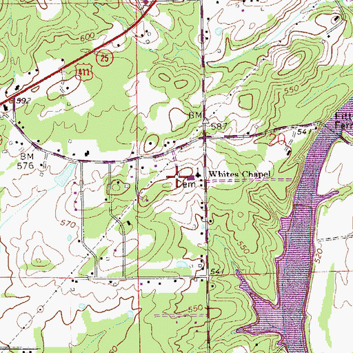 Topographic Map of Coosa Christian Academy, AL