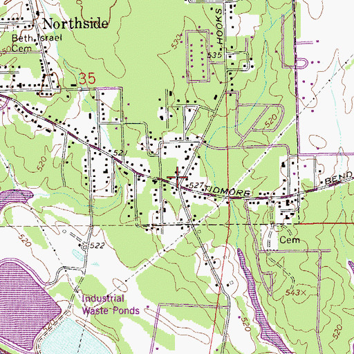 Topographic Map of Cranford Chapel Church of God, AL
