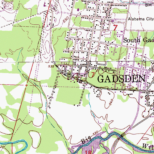 Topographic Map of Damascus Baptist Church, AL