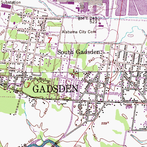 Topographic Map of Edgewood Baptist Church, AL