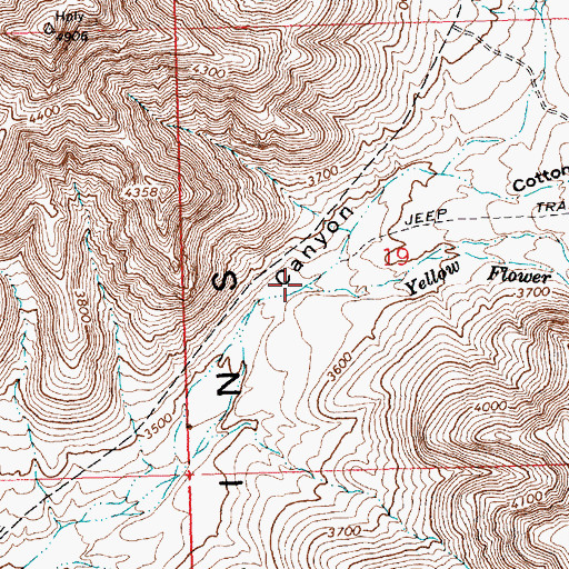 Topographic Map of Yellow Flower Creek, AZ