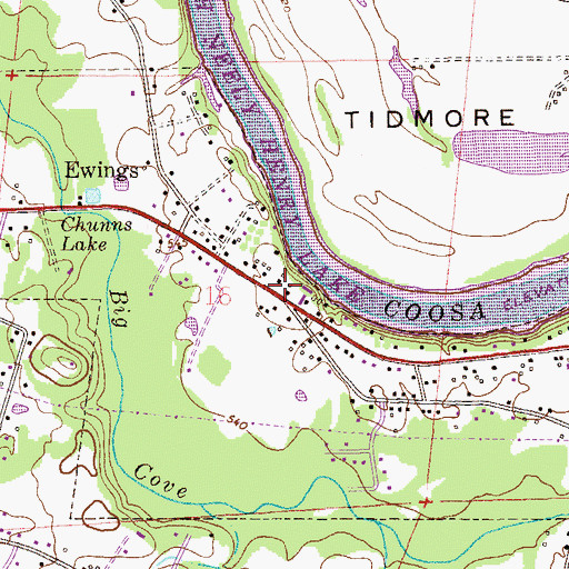 Topographic Map of Emanuel Baptist Church, AL