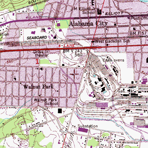 Topographic Map of Emanuel Holiness Church, AL