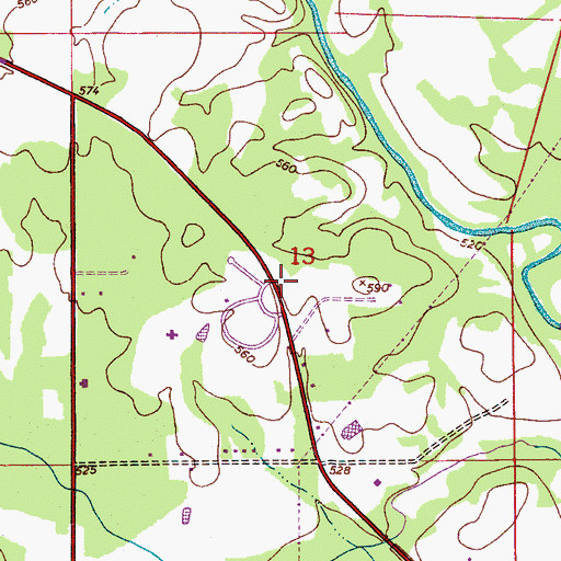 Topographic Map of Faith Baptist Church, AL
