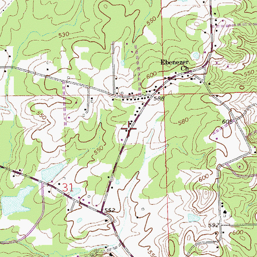 Topographic Map of Faith Baptist Church, AL