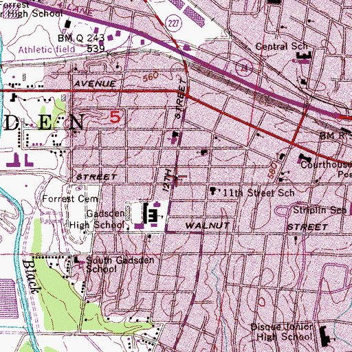 Topographic Map of First Advent Christian Church, AL