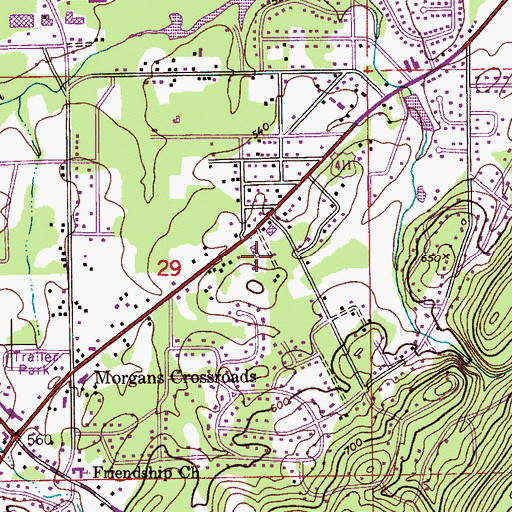 Topographic Map of First Methodist Church, AL