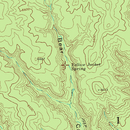 Topographic Map of Yellow Jacket Spring, AZ