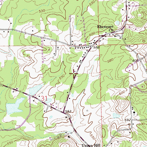 Topographic Map of Full Gospel Tabernacle, AL