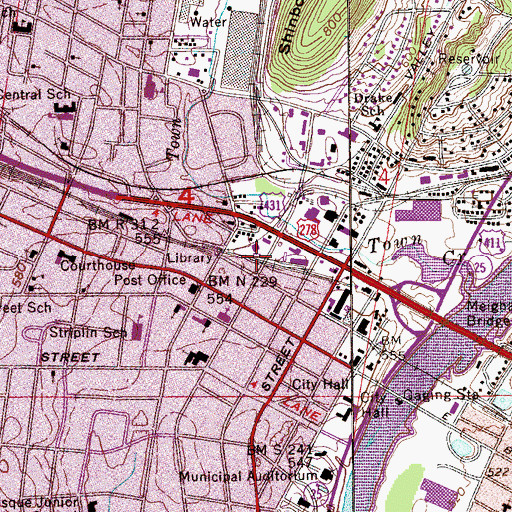 Topographic Map of Gadsden Academy (historical), AL
