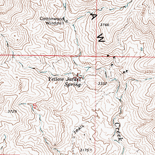 Topographic Map of Yellow Jacket Spring, AZ