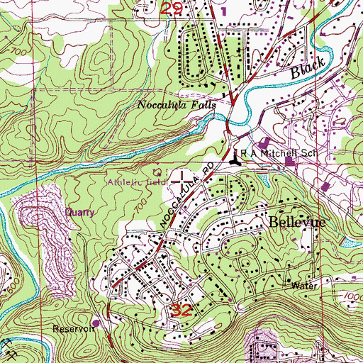 Topographic Map of Gadsden Kiwanis Park, AL