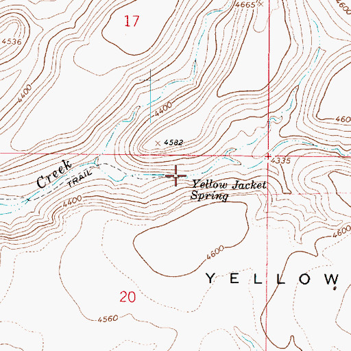 Topographic Map of Yellow Jacket Spring, AZ