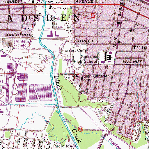 Topographic Map of Gallilee Baptist Church, AL