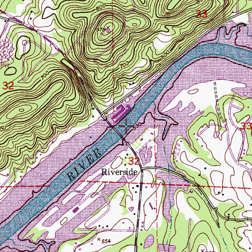 Topographic Map of Gilberts Ferry (historical), AL