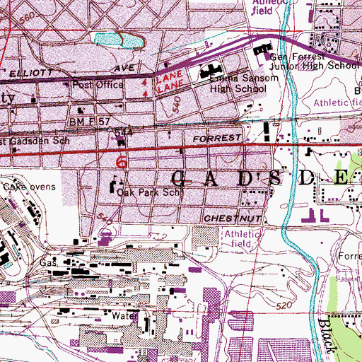 Topographic Map of Gospel Truth Light House Church, AL