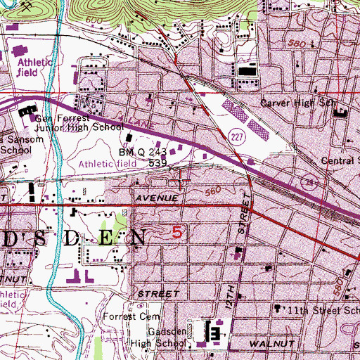 Topographic Map of Grace Baptist Church, AL
