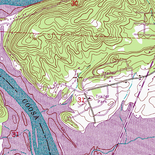 Topographic Map of Green Spring, AL