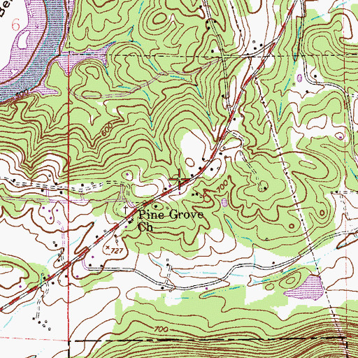 Topographic Map of Green Valley Christian Holiness Church, AL