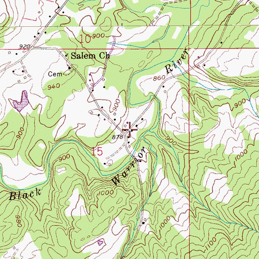 Topographic Map of Harris Mill (historical), AL