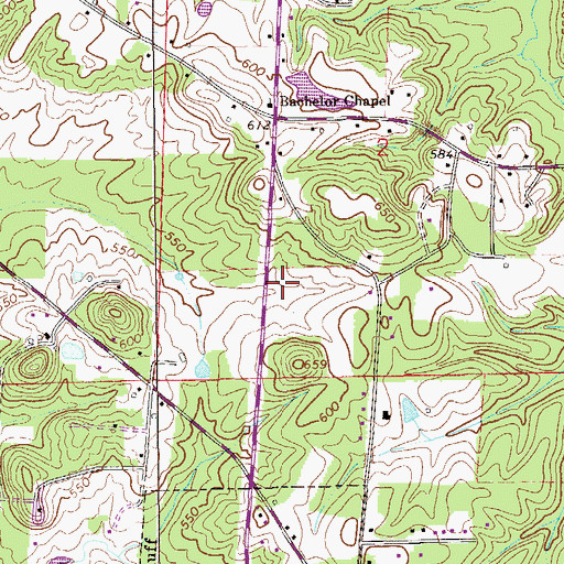 Topographic Map of Hokes Bluff High School, AL