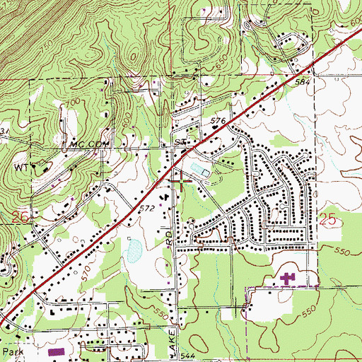 Topographic Map of Hooks Lake Spring, AL