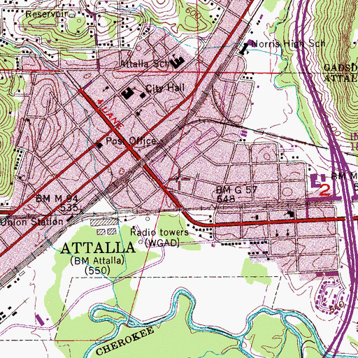 Topographic Map of Hughes Avenue Baptist Church, AL