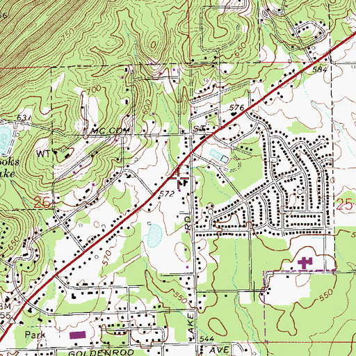 Topographic Map of James Memorial Baptist Church, AL