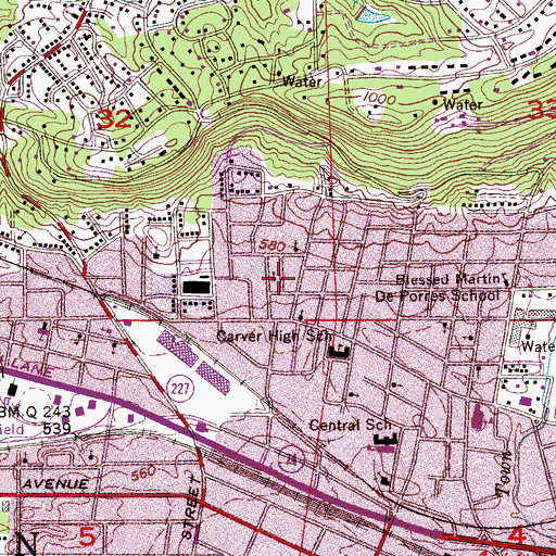 Topographic Map of James Temple Church, AL