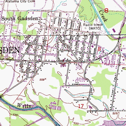Topographic Map of Jesse Dean Smith School, AL