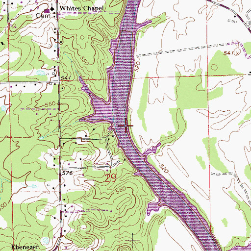Topographic Map of Kay Ferry (historical), AL