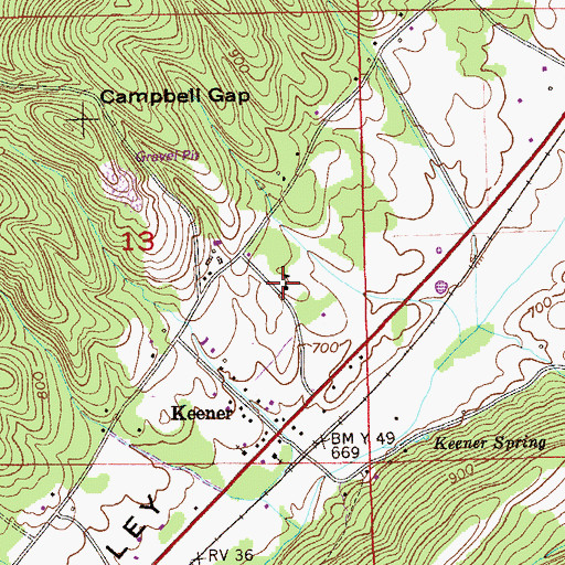 Topographic Map of Keener Elementary School, AL