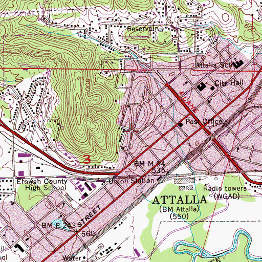 Topographic Map of Lester Street Chapel, AL