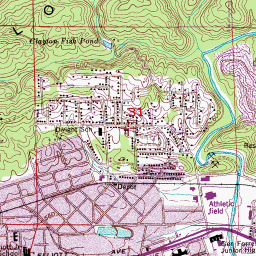 Topographic Map of Lookout Avenue Baptist Church, AL