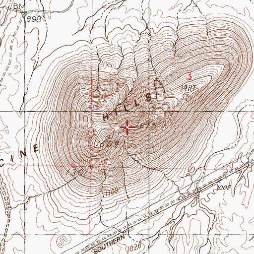 Topographic Map of Yellow Medicine Hills, AZ