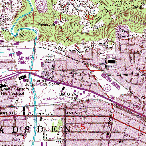 Topographic Map of Mount Carmel Baptist Church, AL
