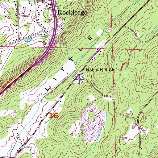 Topographic Map of Noble Hill Cemetery, AL