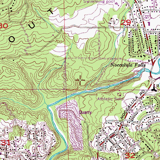 Topographic Map of Noccalula Park, AL