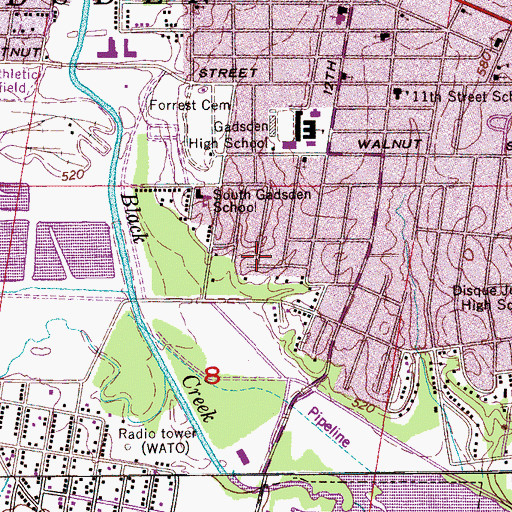 Topographic Map of Number One Church of God, AL