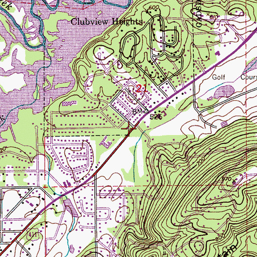 Topographic Map of Rainbow Church of Christ, AL