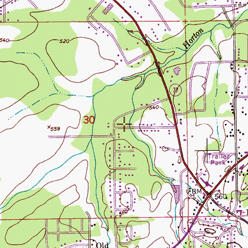 Topographic Map of Rainbow City Park, AL