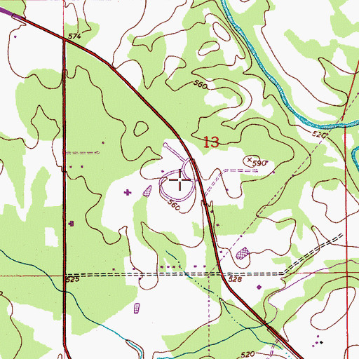 Topographic Map of Rainbow Memorial Gardens, AL