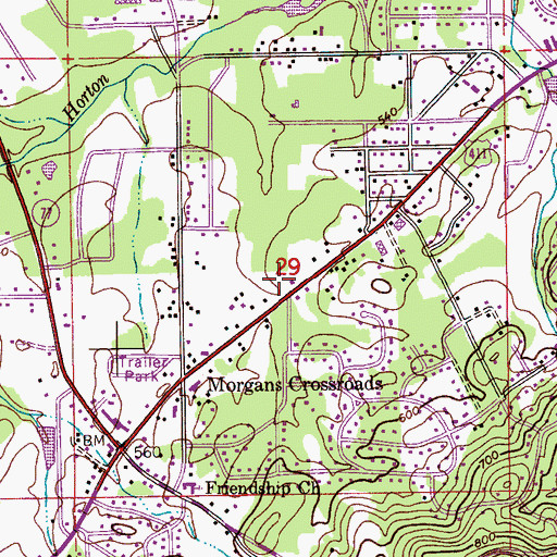 Topographic Map of Rainbow Plaza Shopping Center, AL